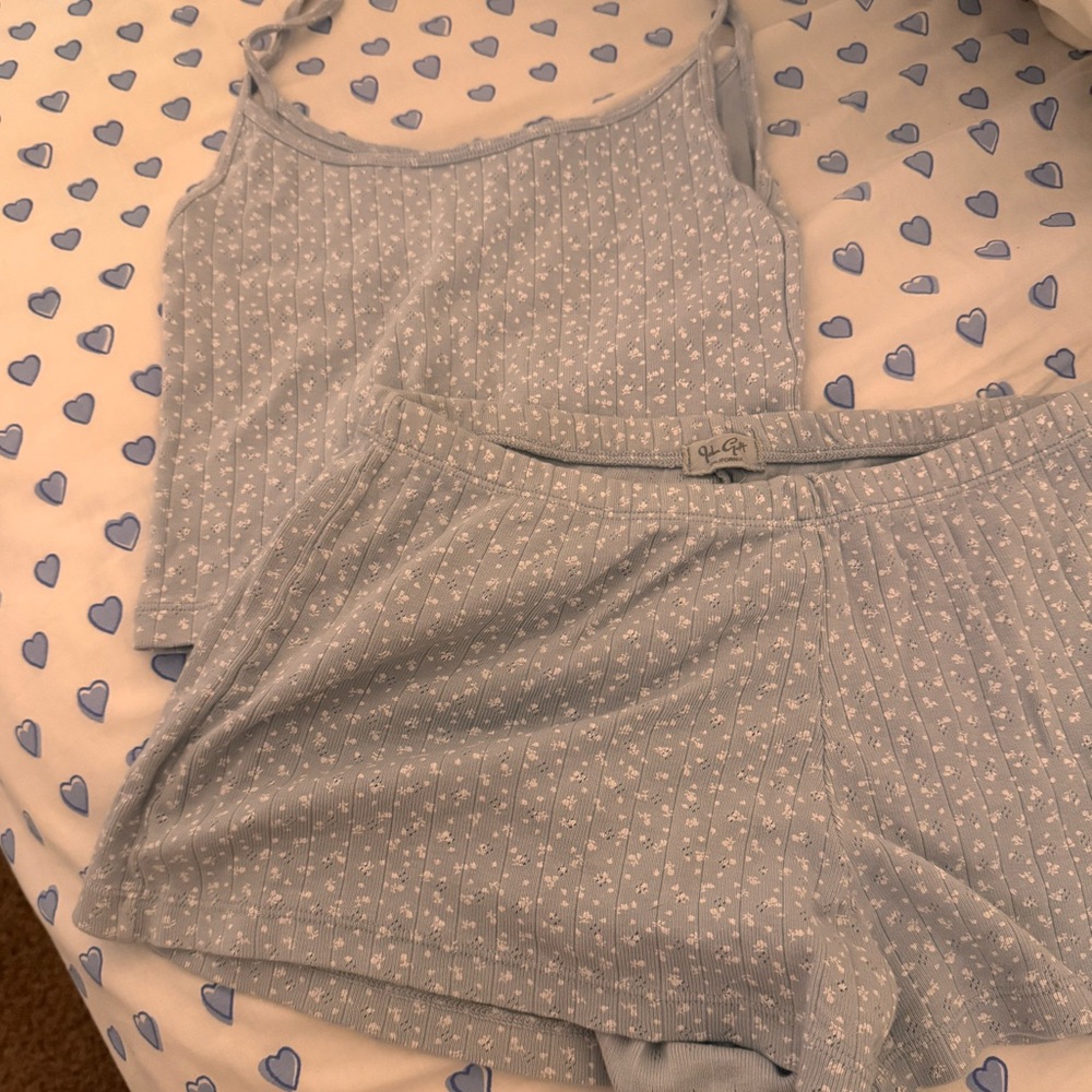 Brandy Melville Light Blue Pajama Set